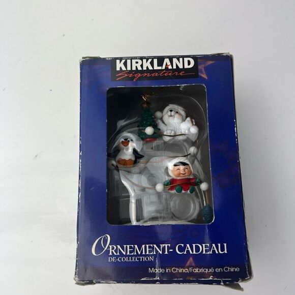 Kirkland Penguin Eskimo fish ice ornament 4" New in Box - Picture 1 of 4